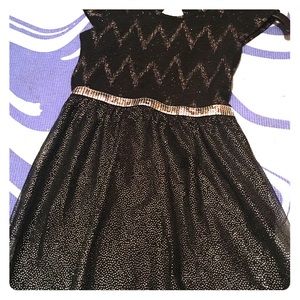 Black and silver dress and sweater